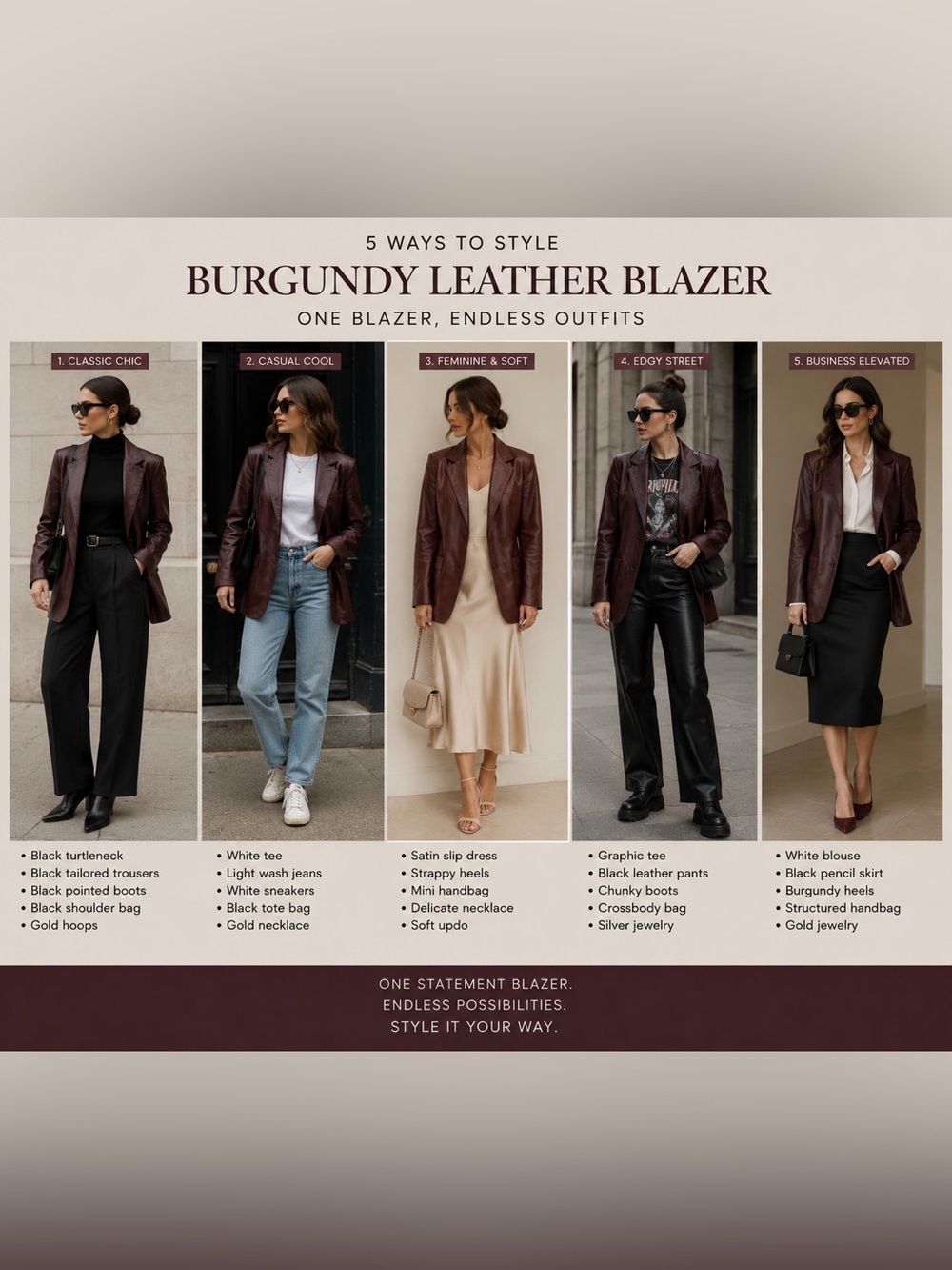 Bonaventura Women's Burgundy Leather Blazer